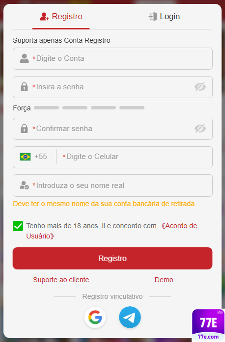 Experiência de Jogos 77e.com